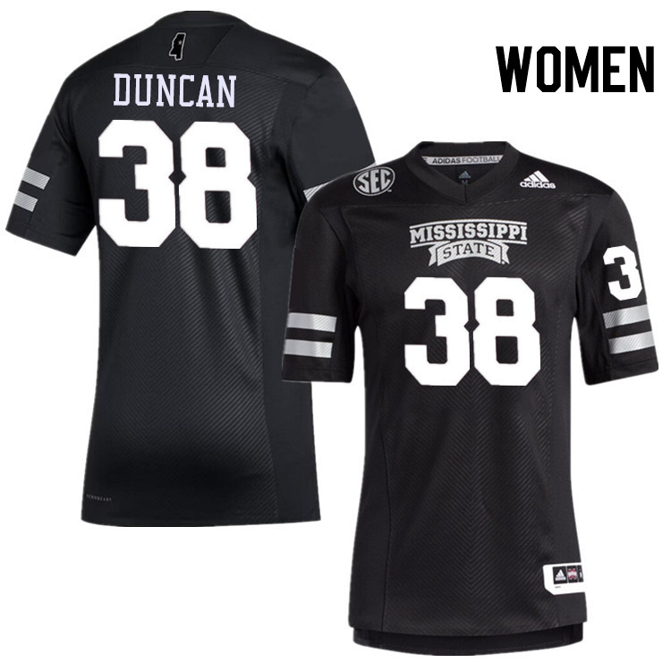 Women #38 Ashtanyrein Duncan Mississippi State Bulldogs College Football Jerseys Stitched-Black